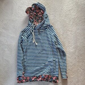 White Fox Boutique Striped Floral Hoodie